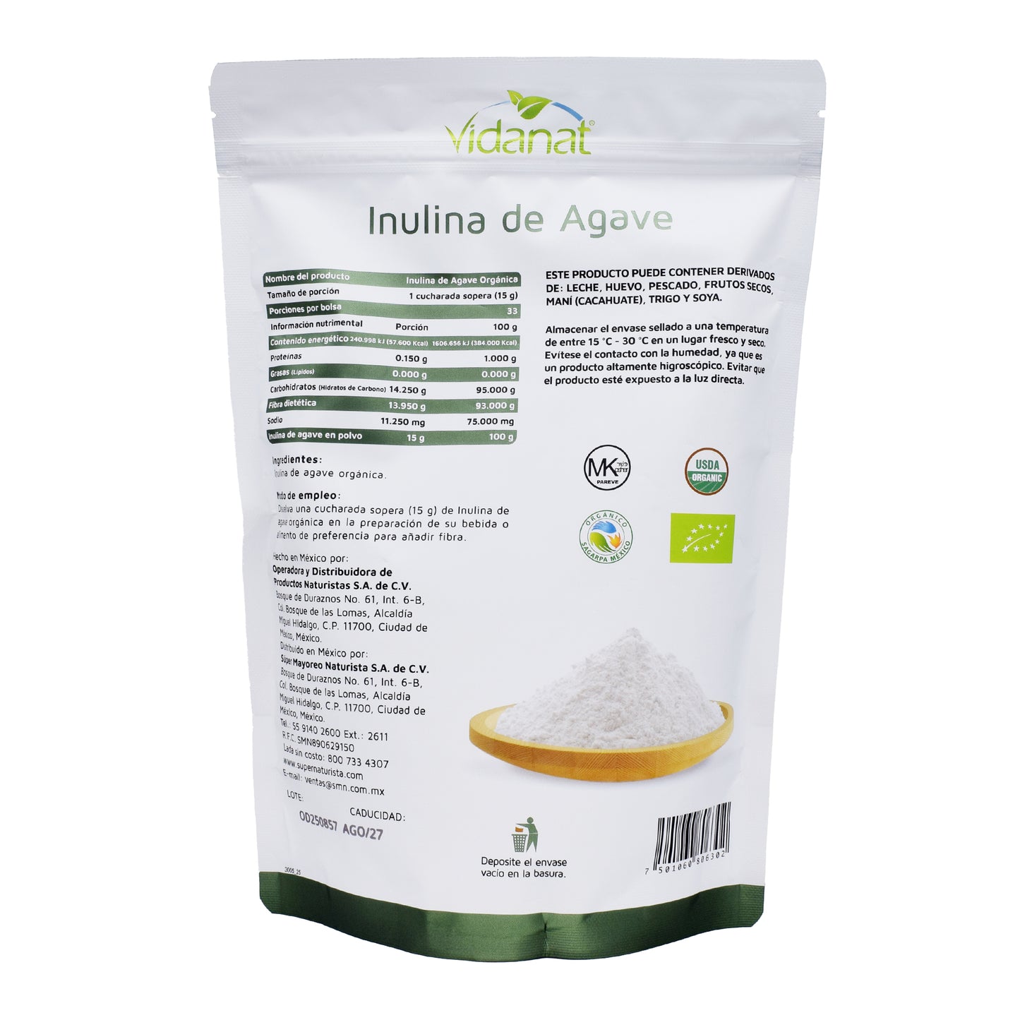 Inulina De Agave 500 G