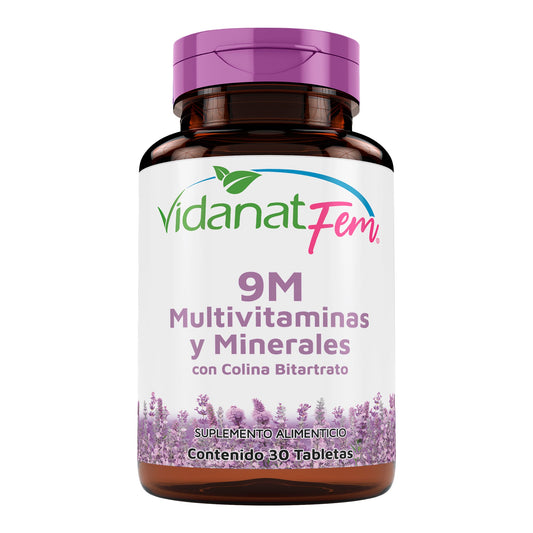 9M Multivitaminas Minerales Colina Bitartrato 30 Tab