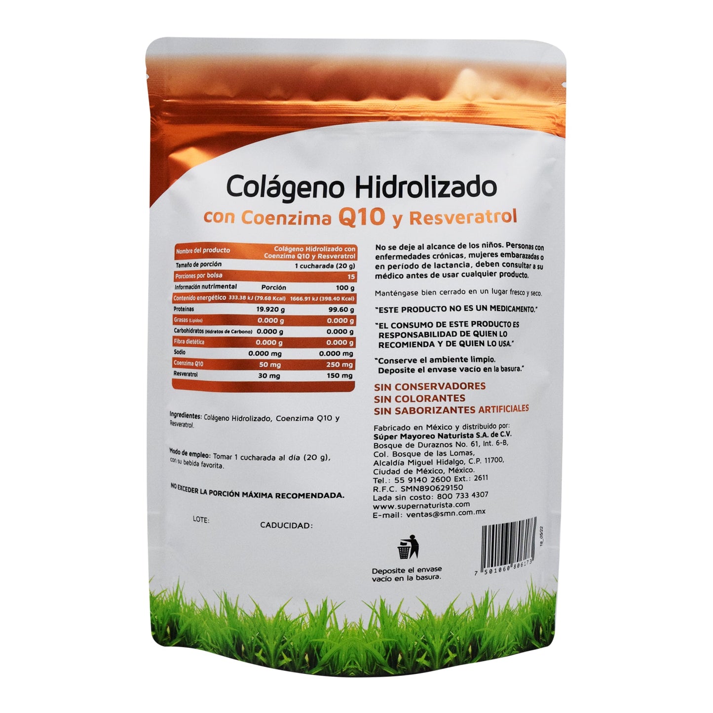 Colageno Hidrolizado Con Coenzima Q10 Y Resveratrol 300g