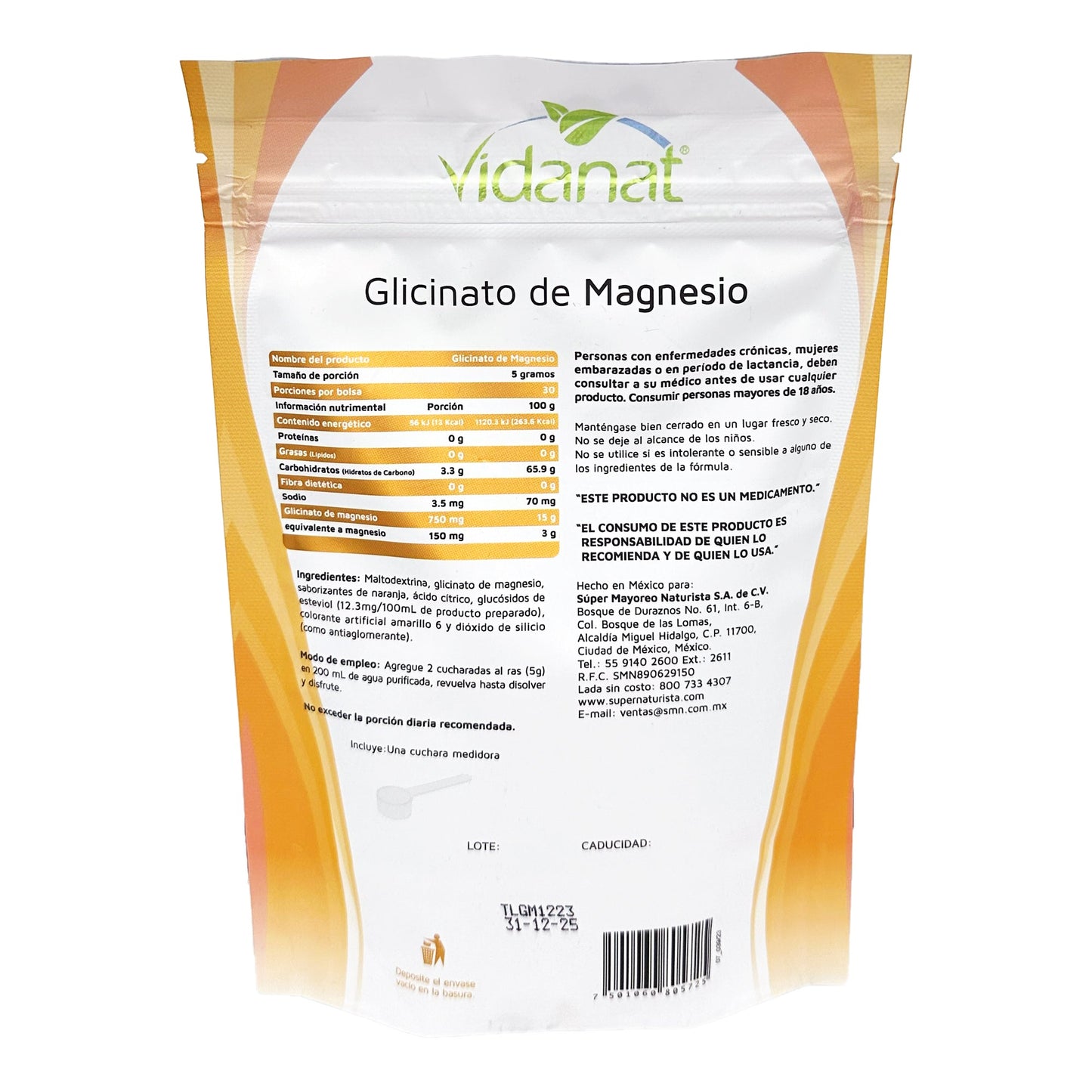 Glicinato De Magnesio Naranja 150 G